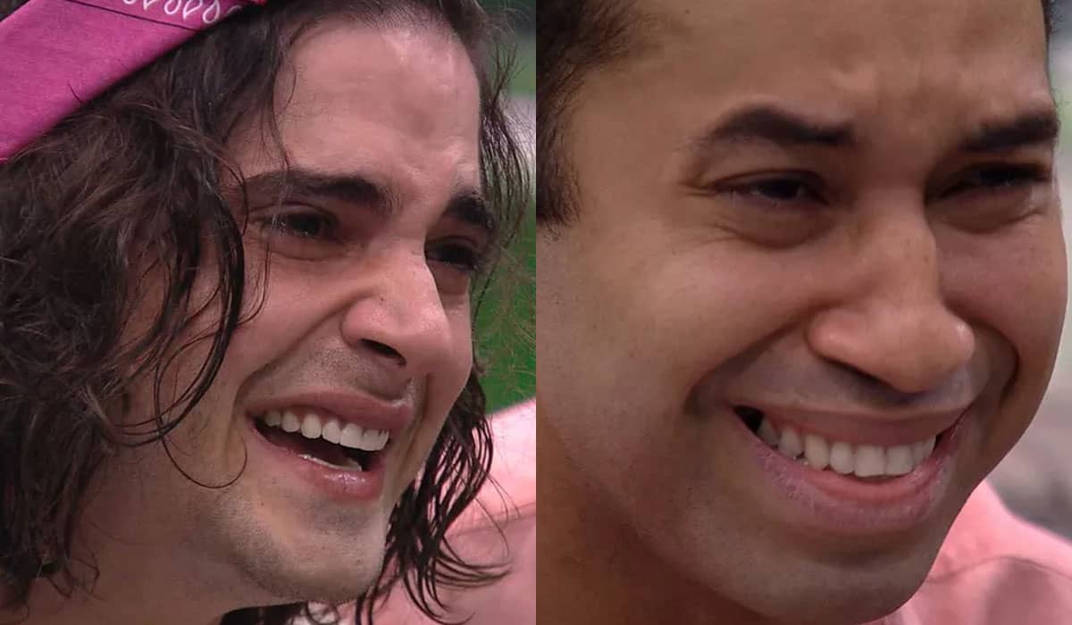 Fiuk e Gilberto receberam uma dose extra de ânimo com os vídeos de seus familiares antes do almoço do Anjo