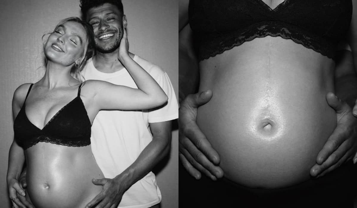 A cantora do Little Mix anunciou a gravidez com fotos amorosas ao lado do jogador do Liverpool