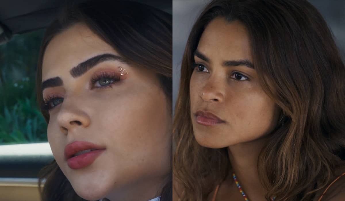 Chiara fica perplexa com a beleza de Brisa em Travessia. Foto: Reprodução/Globo