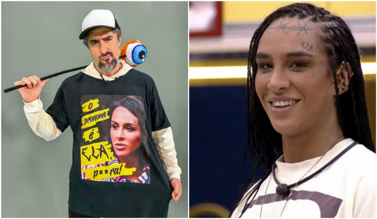 No quadro 'Isso a Globo Mostra', o apresentador usou uma camiseta em defesa de Lina.