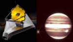James Webb revela primeira foto de Júpiter feita pelo telescópio. Fonte: Reprodução/YouTube e Divulgação/NASA