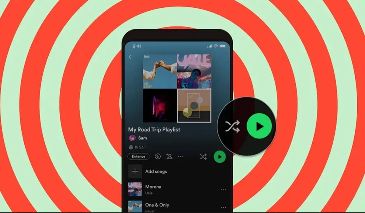 Spotify traz de volta botão separado para reprodução aleatória de músicas. Fonte: Reprodução/Spotify