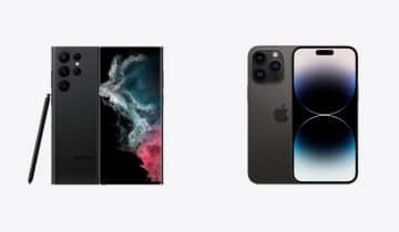 iPhone 14 Pro Max e Samsung S22 Ultra são analisados. Fonte: Divulgação/Apple e Divulgação/Samsung