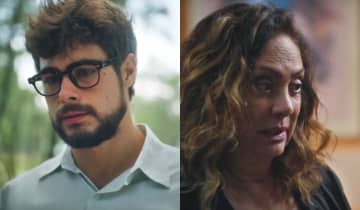 Hélio se irrita com Agatha, mas mantém armação. Fonte: Reprodução/Globo