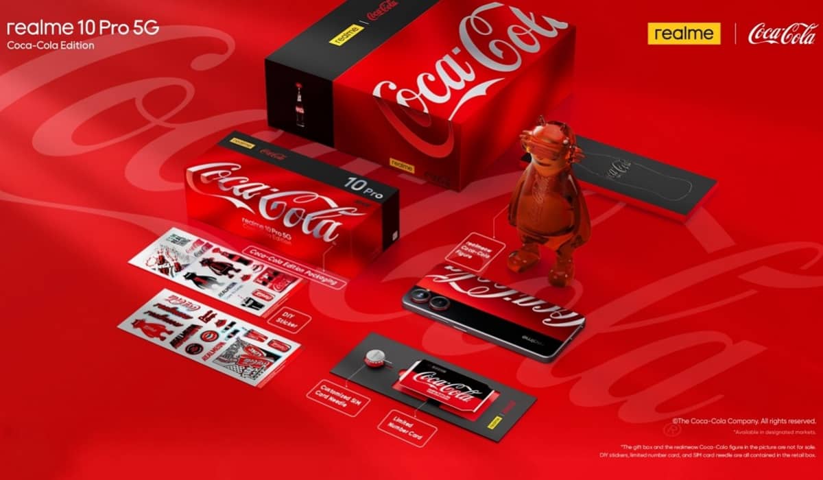 Realme 10 Pro 5G Coca-Cola Edition é apresentado. Fonte: Divulgação/Realme