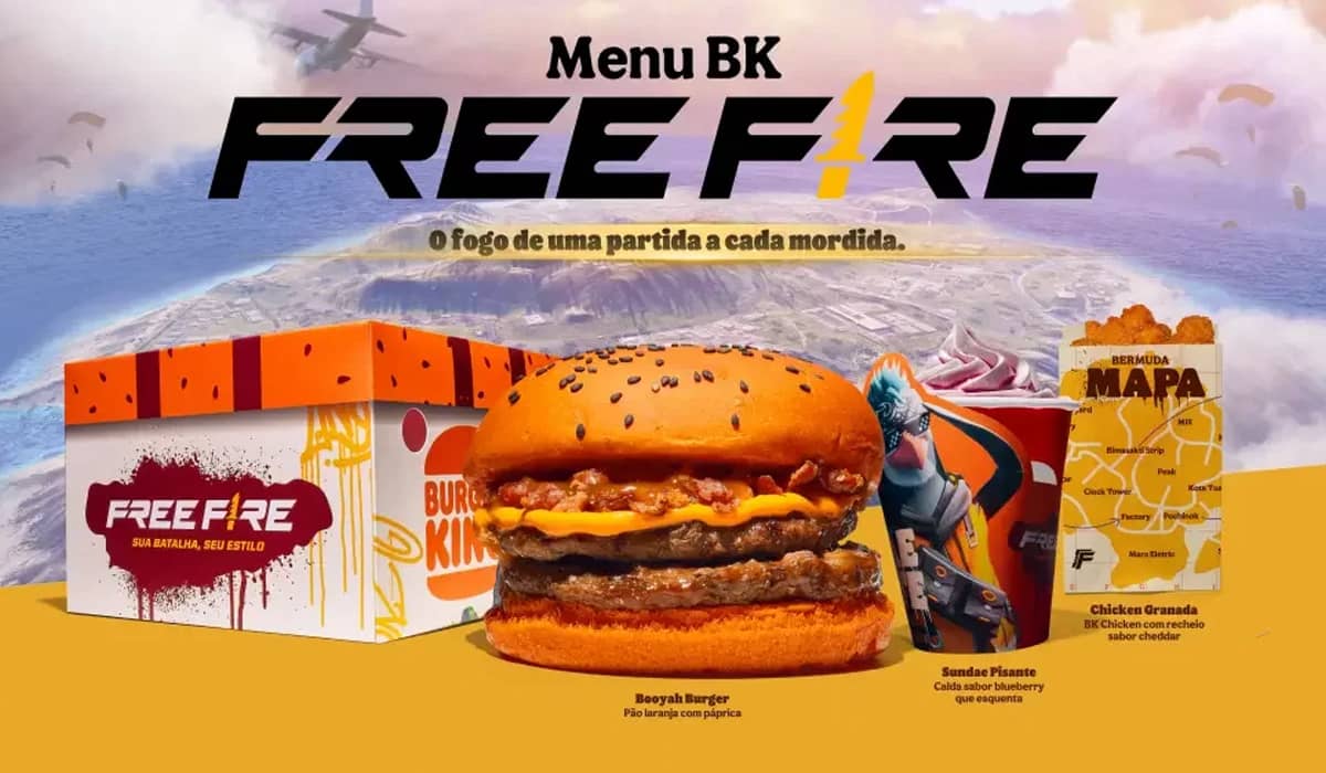 Burger King e Free Fire: Fast-Food lança combo inspirado no jogo