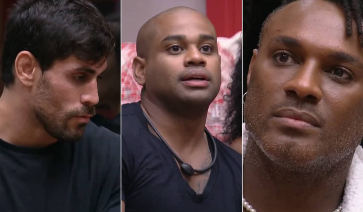 Cara de Sapato, Cezar e Fred Nicácio se enfrentam no paredão. Foto: Reprodução/Globo