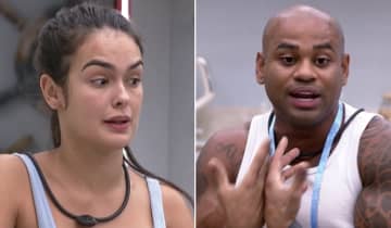 Cezar Black e Larissa tiveram uma tarde regada a discussões no BBB 23. Foto: Reprodução/Globo