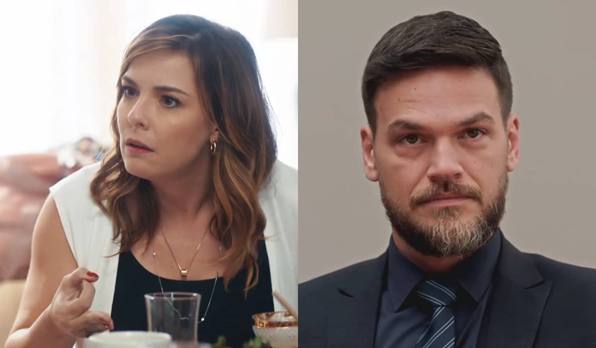 Clara ergue a cabeça e promete vingança cruel contra Theo. Fonte: Reprodução/Globo