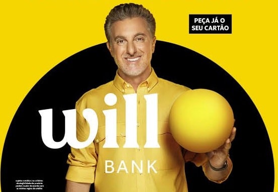 Luciano Huck como protagonista de publicidades do Will Bank. Foto: Divulgação.