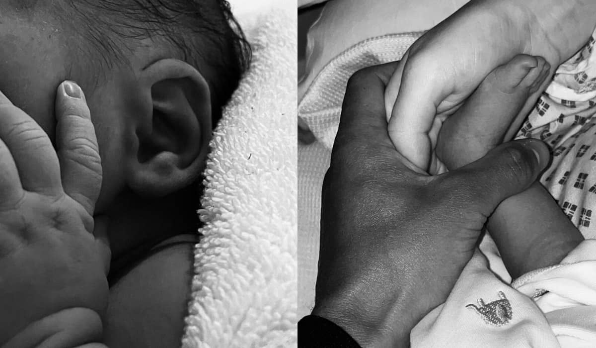 Edwards e Oxlade-Chamberlain comemoraram o nascimento e compartilharam algumas fotos nas redes sociais