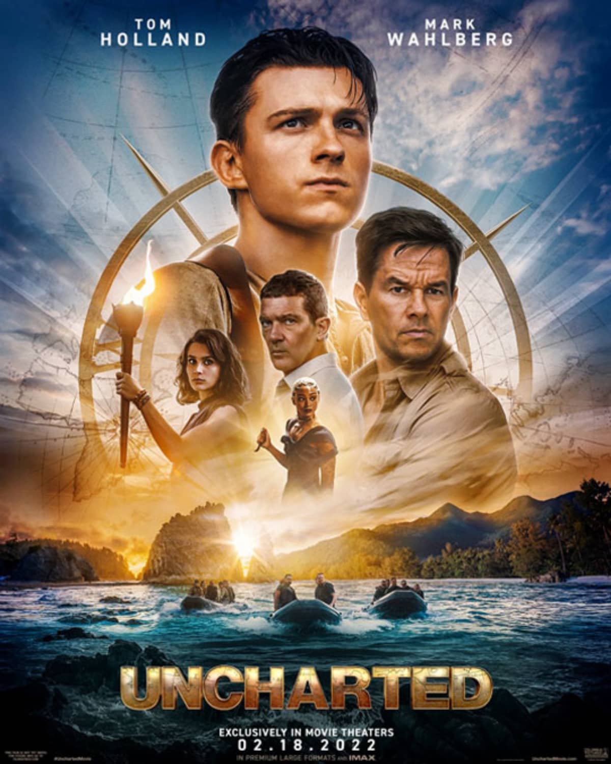 Pôster final de 'Uncharted' destaca o elenco principal e a data de estreia do filme