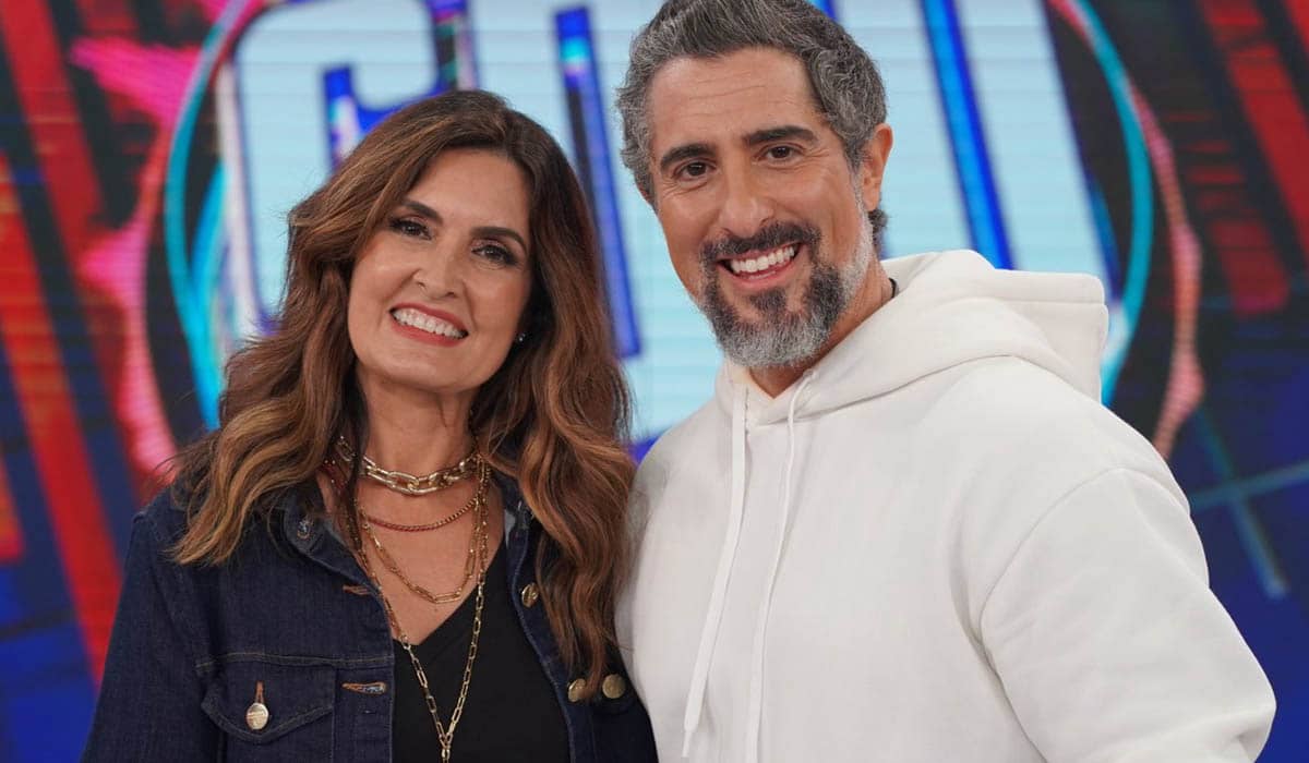 Fátima Bernardes se divertiu no Caldeirão e elogiou o trabalho desempenhado por Marcos Mion no programa