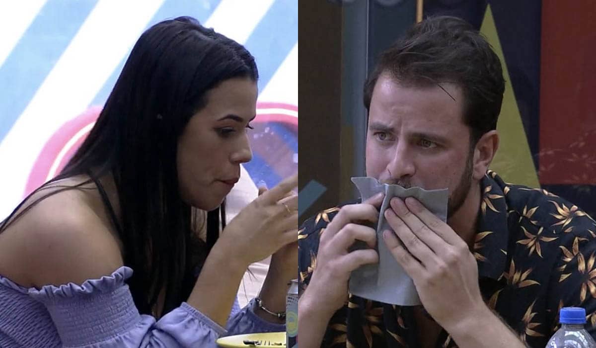 Larissa e Gustavo aguardam o resultado da votação da Casa de Vidro no BBB 22