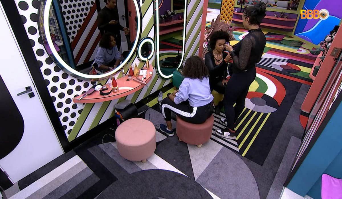 Participantes do BBB 22 se preparam para a prova do líder de hoje. Foto: Reprodução/Globoplay