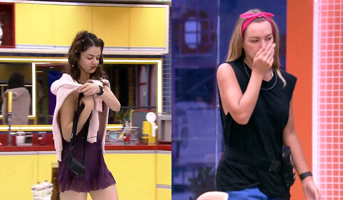 Eslovênia e Bárbara se recuperam da festa do líder. Reprodução/Globoplay