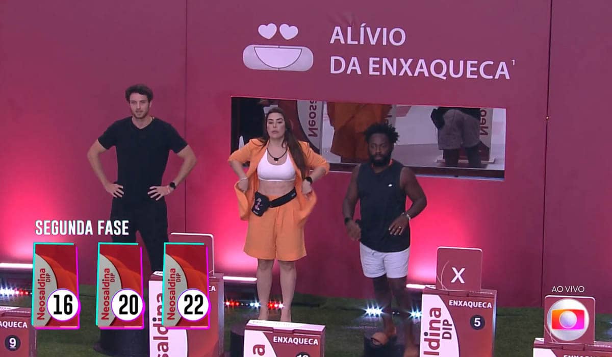 Lucas, Naiara e Douglas disputaram a prova Bate-Volta