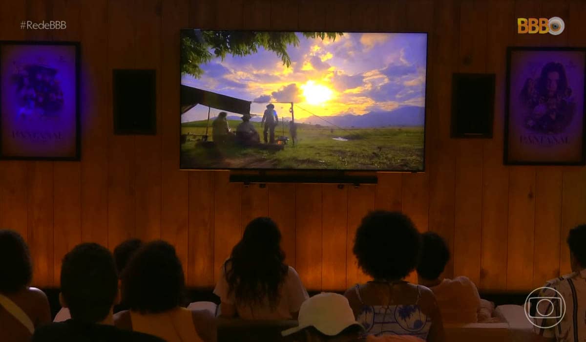 BBB 22 exibiu cenas da novela Pantanal. Foto: Reprodução/Globo