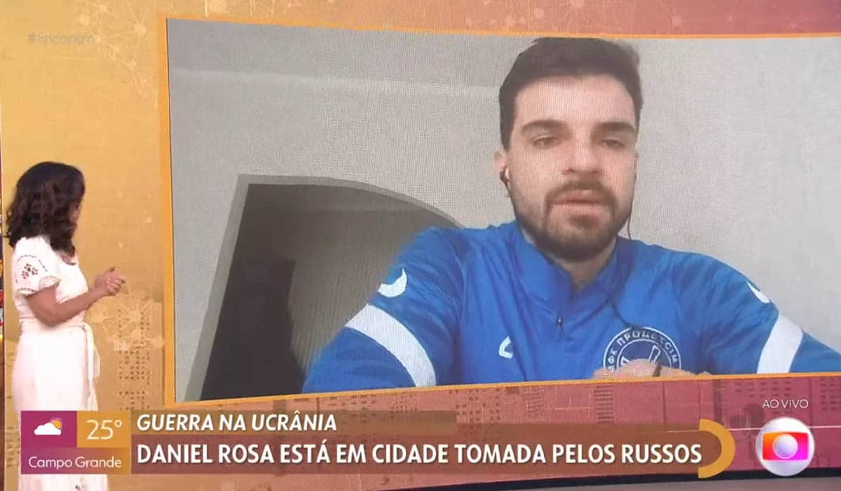 No Encontro, atleta brasileiro comenta a guerra na Ucrânia. Foto: Reprodução/TV Globo