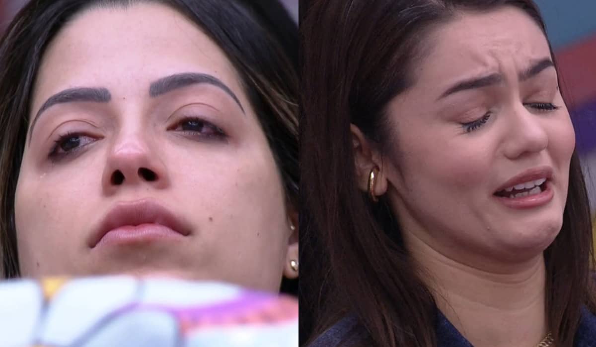 Laís e Eslovênia choram após saída de Jade. Fonte: Reprodução/Globo