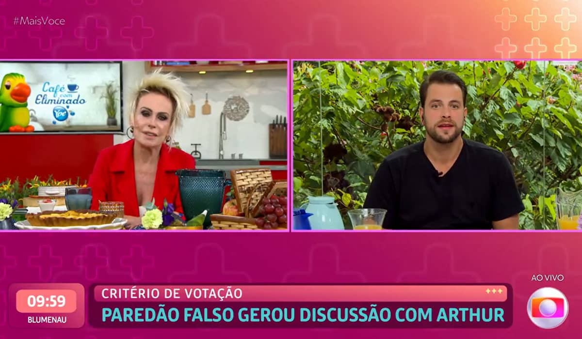 Gustavo também comentou sobre as discussões com Arthur. Fonte: Reprodução/Globo