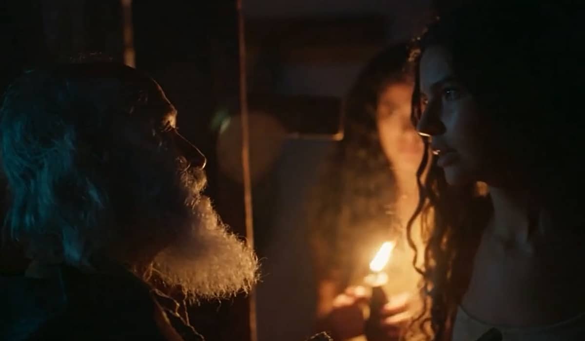 Juma diz que Jove fugiu com o Velho do Rio. Fonte: Reprodução/Globo