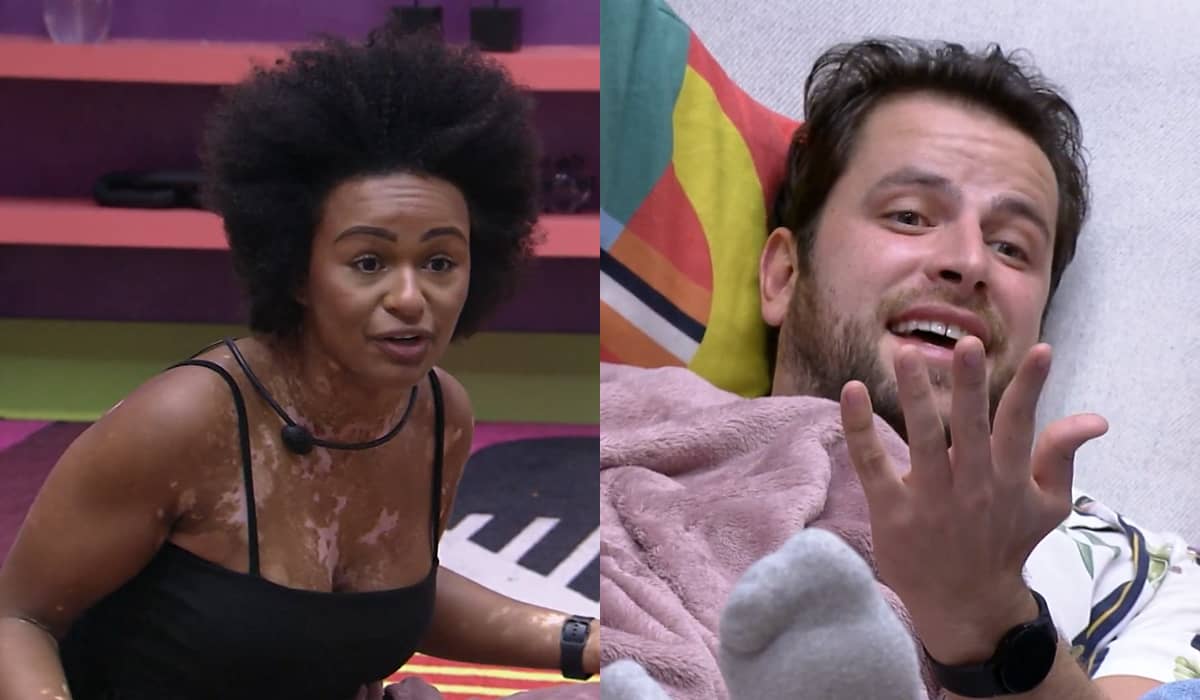 Natália e Gustavo também já discutiram durante a tarde. Fonte: Reprodução/Globo