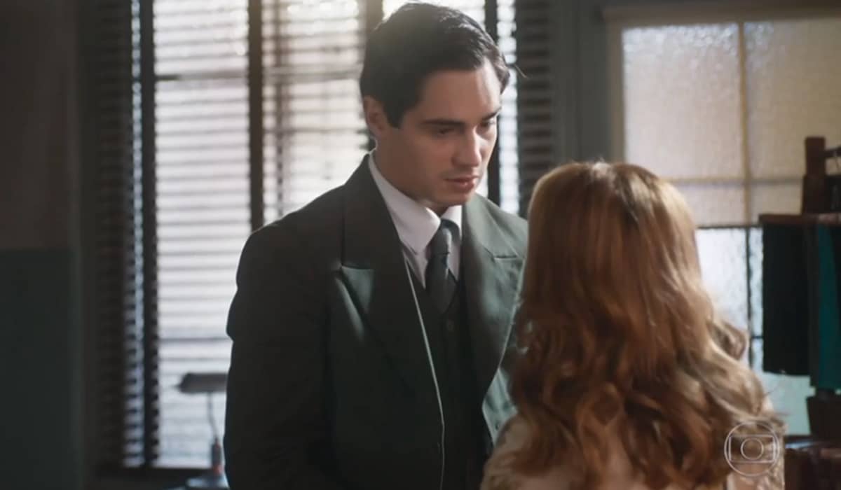 Isadora termina o noivado com Joaquim para ficar com Davi. Fonte: Reprodução/Globo