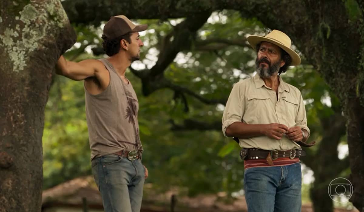 José Leôncio e José Lucas descobrem que são pai e filho. Fonte: Reprodução/Globo
