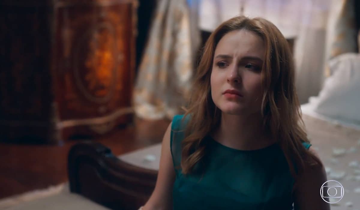 Isadora descobre sobre o caso de Joaquim e Iolanda. Fonte: Reprodução/Globo