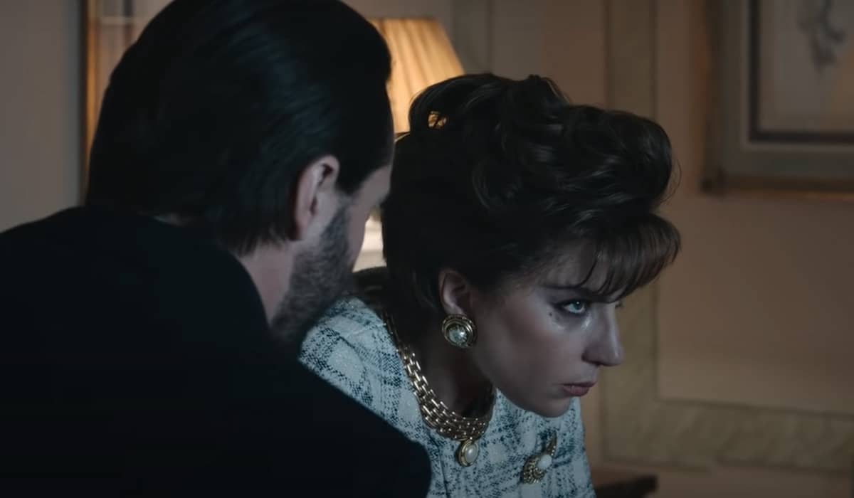 Lady Gaga como Patrizia Reggiani em 'Casa Gucci'. Foto: Reprodução/YouTube.