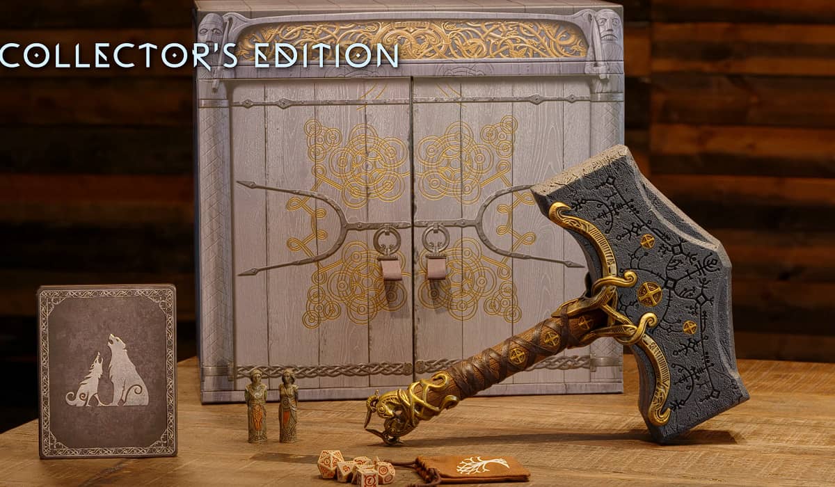 Edição de colecionador do game conta com Mjolnir em tamanho real. Fonte: Reprodução/YouTube