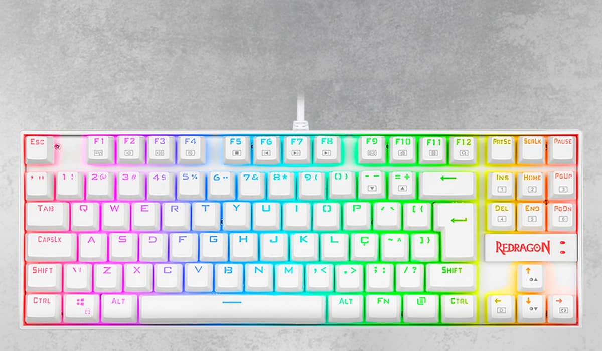 Teclados podem ser mecânicos ou com membrana. Fonte: Divulgação/Redragon