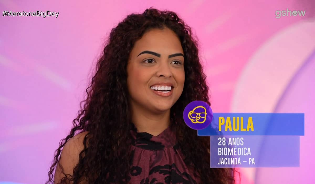Paula entrou no BBB 23 após votação da casa de vidro. Foto: Reprodução/Globo